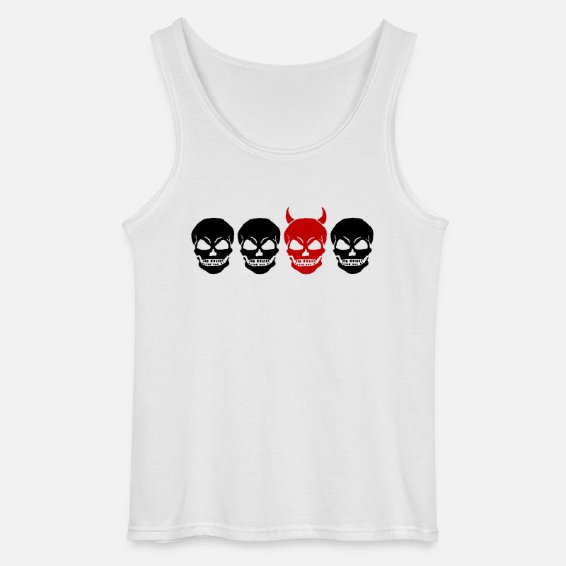 DIFFERENT SKULL2 -2C - Gildan Männer Tank Top - Weiß