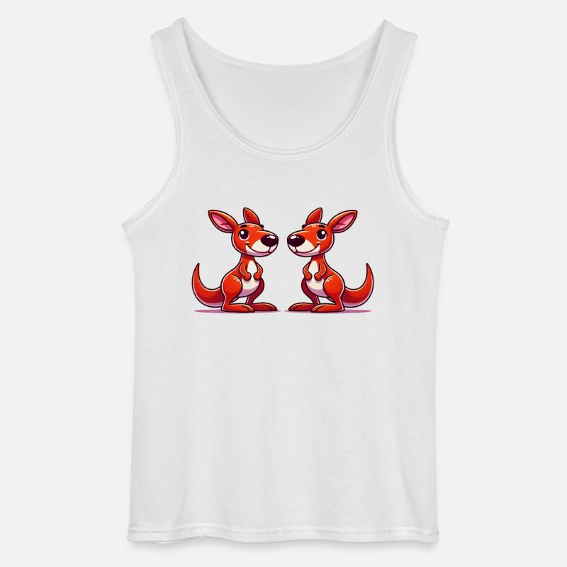 Kängurus Comic - Gildan Männer Tank Top - Weiß