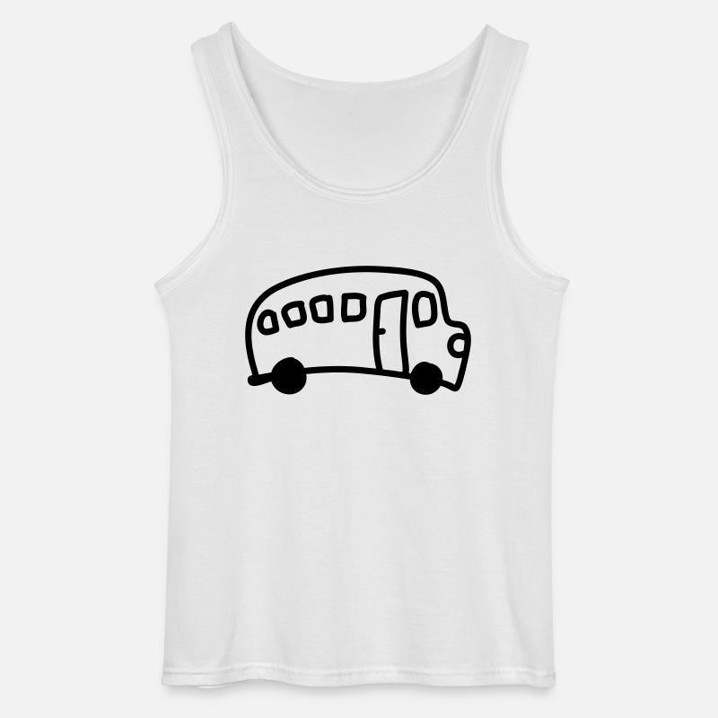 Bus - Line - Gildan Männer Tank Top - Weiß