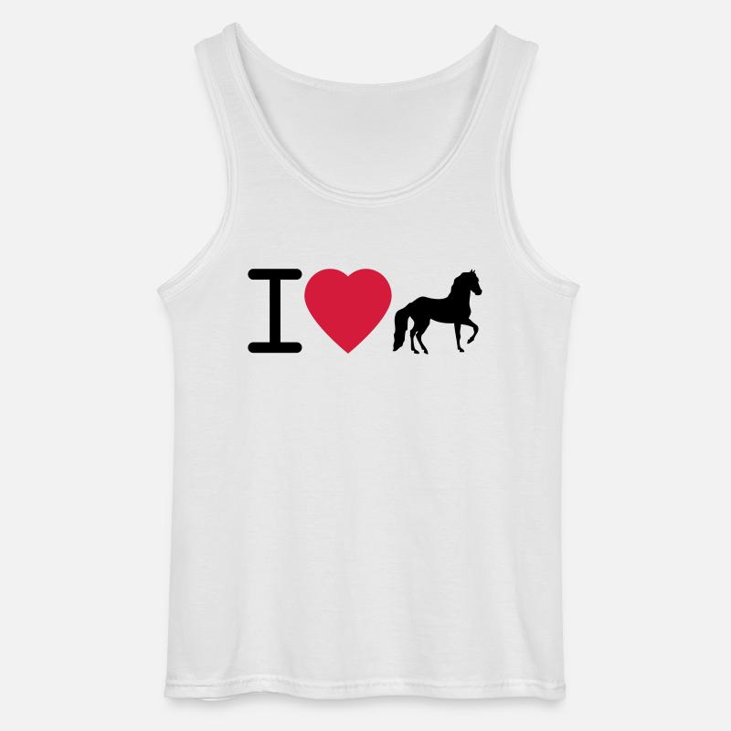 I love Horses - Gildan Männer Tank Top - Weiß