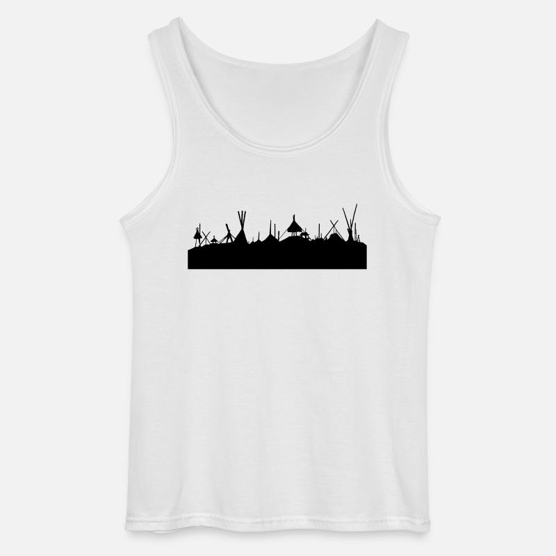Tent Skyline - Gildan Männer Tank Top - Weiß