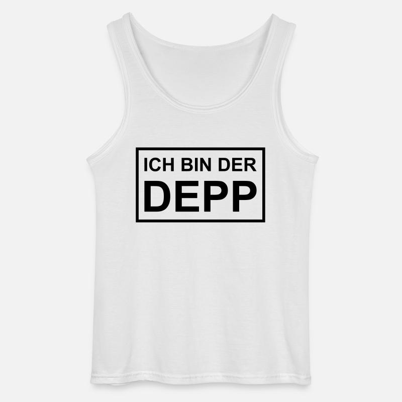 Ich bin der Depp - Schild - Gildan Männer Tank Top - Weiß