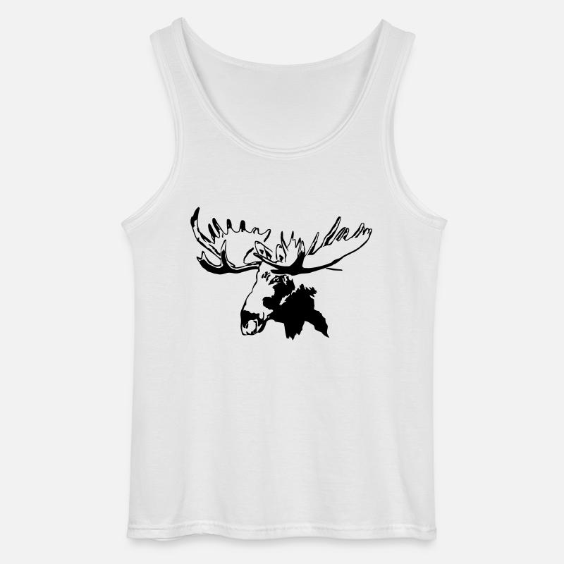 elch - elk - moose - jagd - jäger - Gildan Männer Tank Top - Weiß