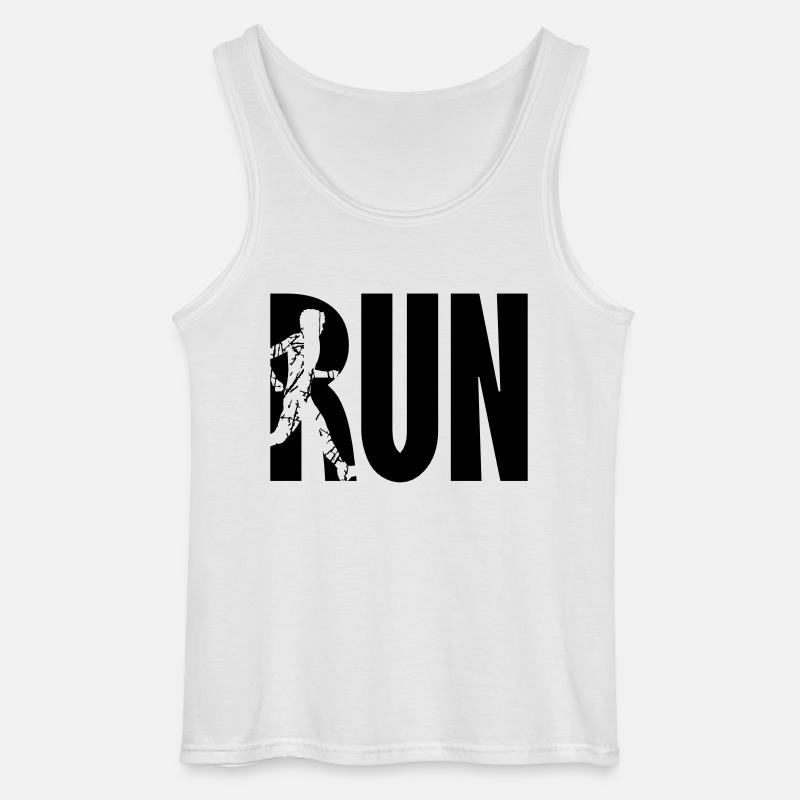 Run Training Logo - Gildan Männer Tank Top - Weiß
