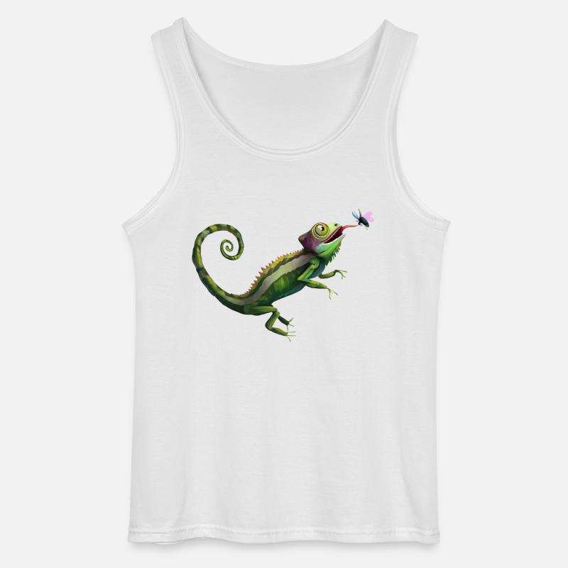 chamäleon frisst fliege - Gildan Männer Tank Top - Weiß