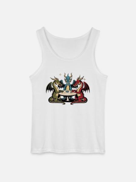 Dragons playing cards - Gildan Men’s Tank Top - white