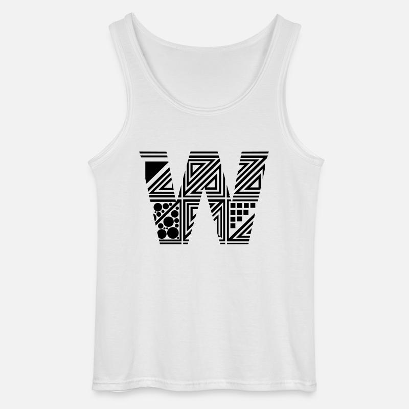 Buchstabe W - Gildan Männer Tank Top - Weiß