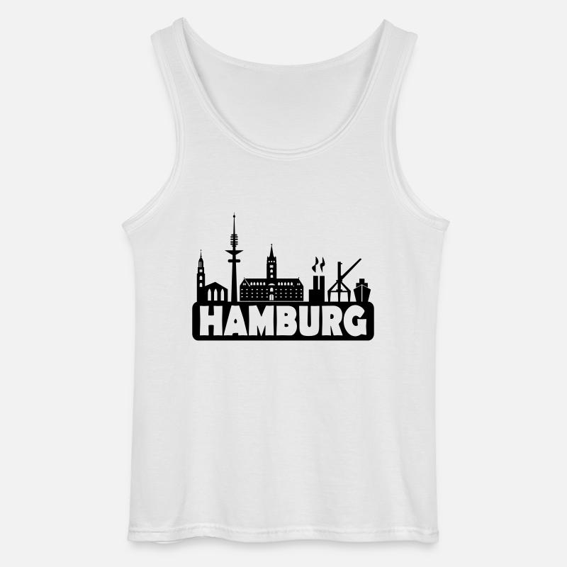 Skyline Hamburg - Hamburger Skyline - Gildan Männer Tank Top - Weiß