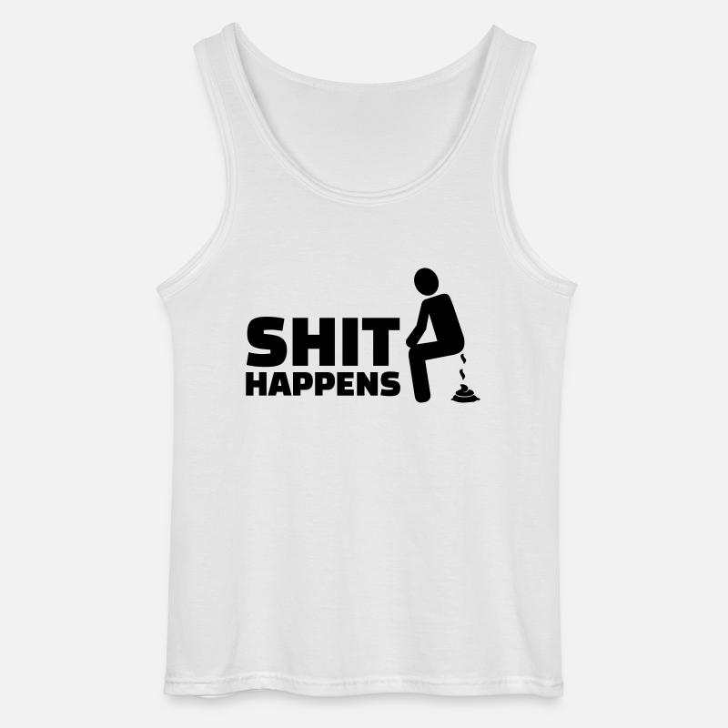 Shit happens - Gildan Männer Tank Top - Weiß