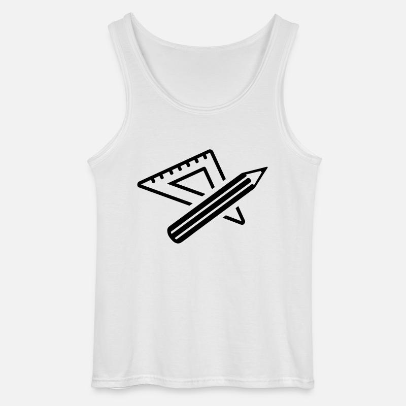 Lineal - Gildan Männer Tank Top - Weiß
