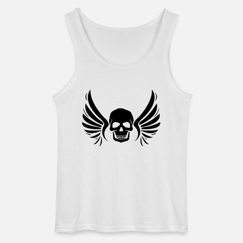fly_skull_01 - Gildan Männer Tank Top - Weiß