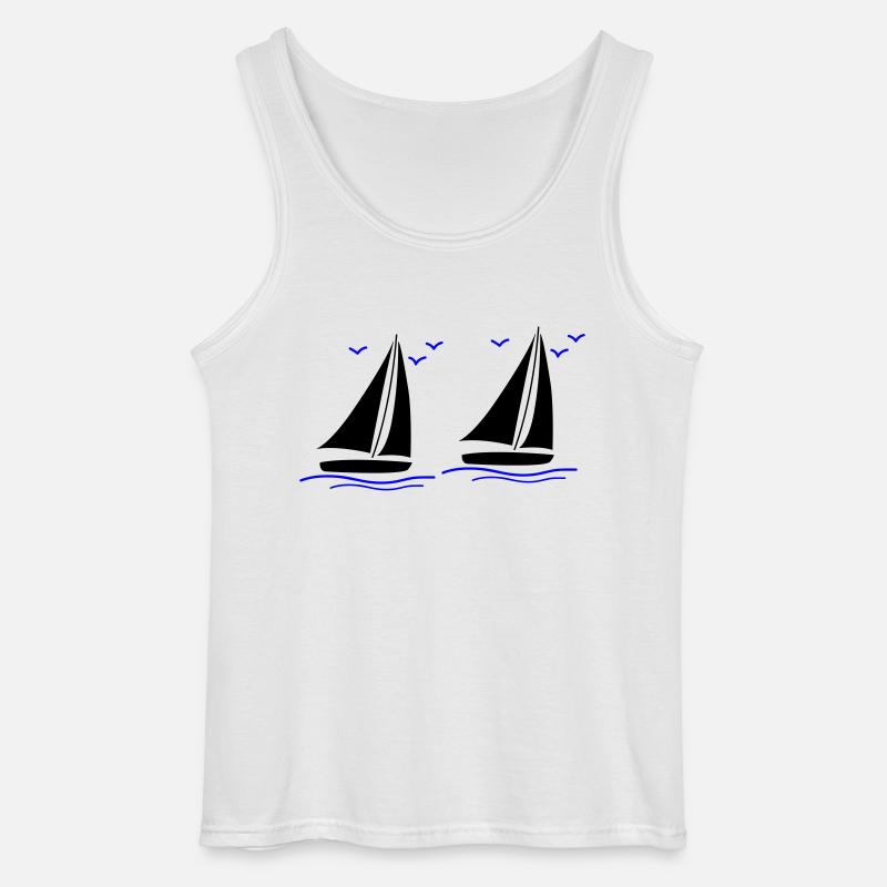 segelboote 02 - Gildan Männer Tank Top - Weiß