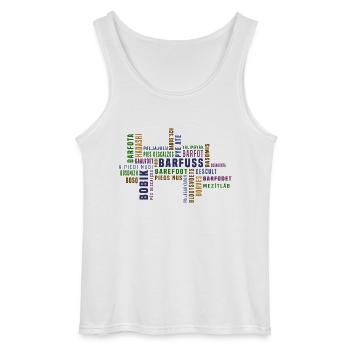 Barfuss Wortwolke Sprachen - Gildan Männer Tank Top - Weiß - Vorne - AI Model Male 185 dark (185cm)