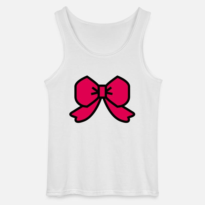 Schleife mit rotem Band - Gildan Männer Tank Top - Weiß