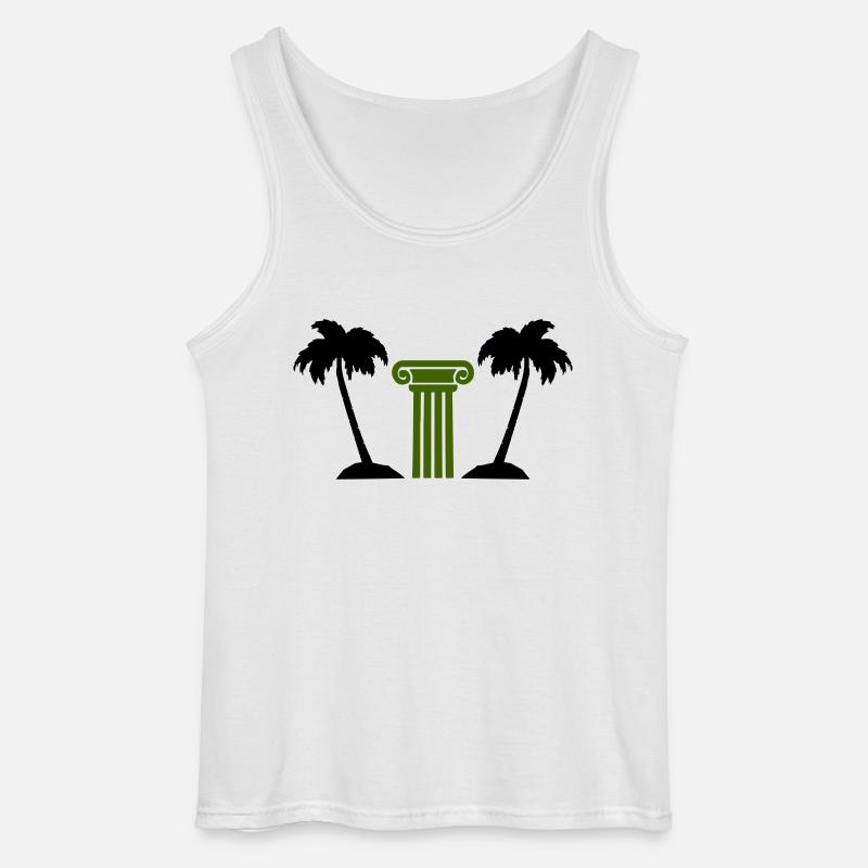 palmen säule - Gildan Männer Tank Top - Weiß