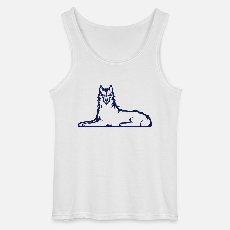 Ausgabe Tschetschenischer Wolf 2025 - Gildan Männer Tank Top - Weiß