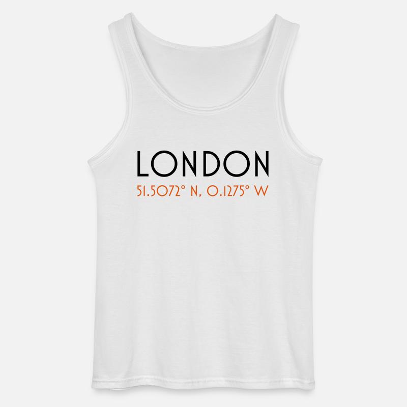 london coordinates - Gildan Männer Tank Top - Weiß