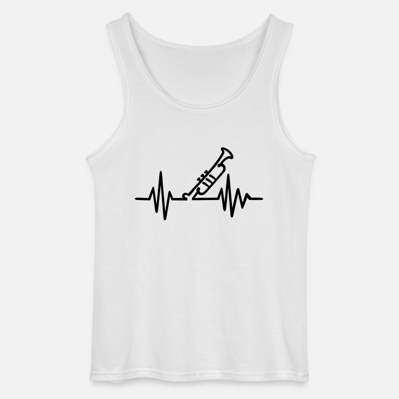 Trompete - Gildan Männer Tank Top - Weiß