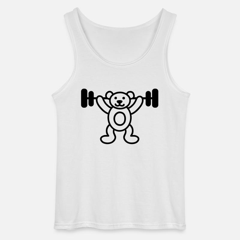 Bodybuilder bear - Gildan Men’s Tank Top - white