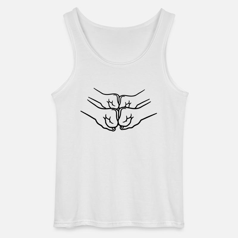 Faustschlag 4 Haende - Gildan Männer Tank Top - Weiß
