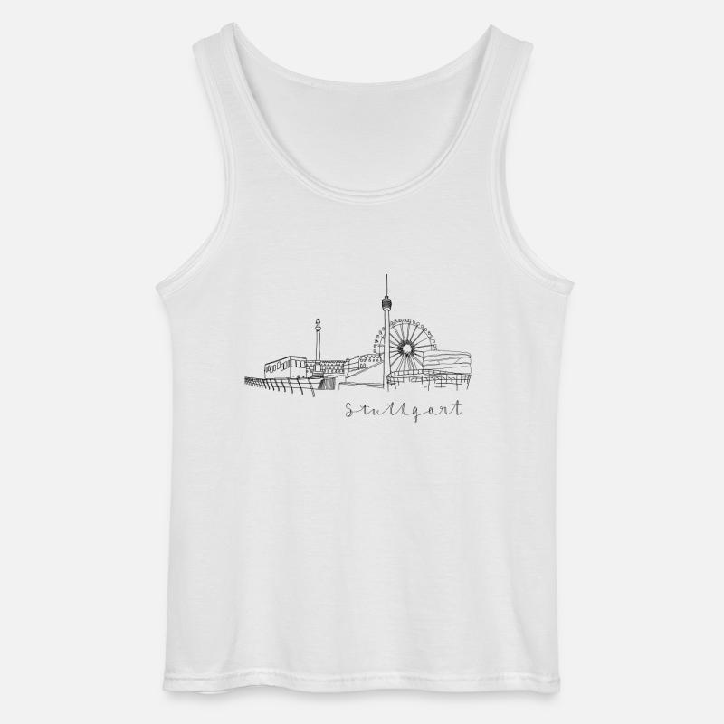 Stuttgart Skyline - Gildan Männer Tank Top - Weiß