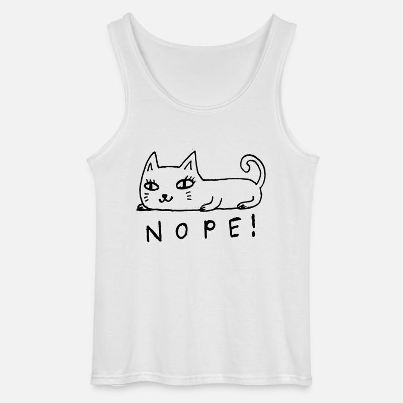 Nope Katze - Gildan Männer Tank Top - Weiß