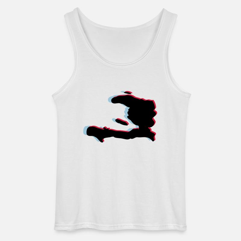 3D-Anaglyphen grün HAITI - Gildan Männer Tank Top - Weiß