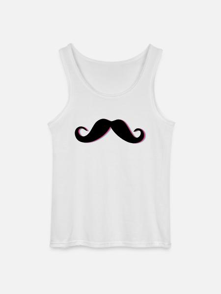 Funky Mustache - Gildan Men’s Tank Top - white