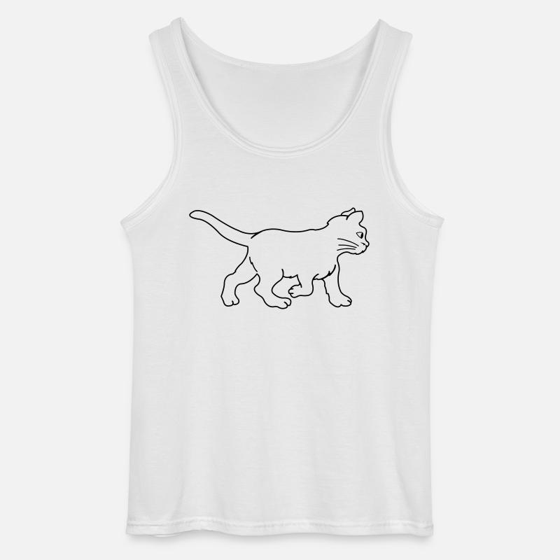 katze - Gildan Männer Tank Top - Weiß