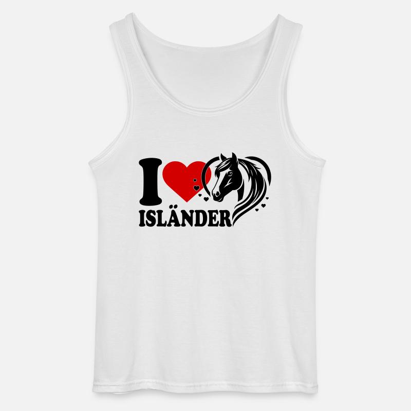 I love Pferd Isländer - Gildan Männer Tank Top - Weiß