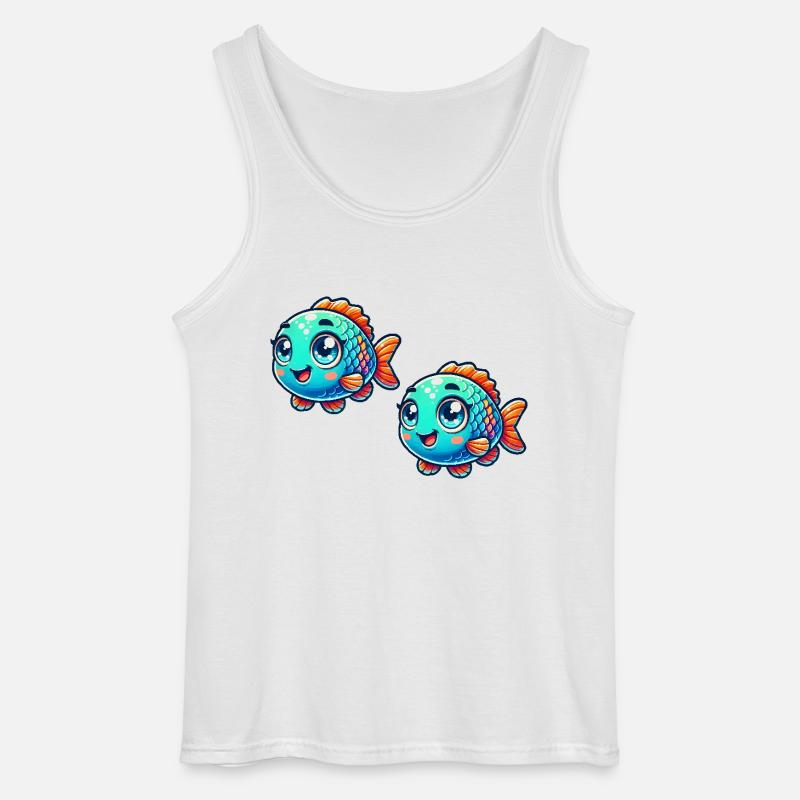 fisch comic 2 - Gildan Männer Tank Top - Weiß