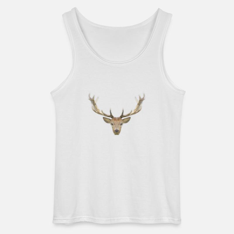 Low Poly Hirsch - Gildan Männer Tank Top - Weiß
