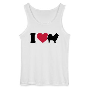 Spitz - Gildan Männer Tank Top - Weiß - Vorne - AI Model Male 185 dark (185cm)