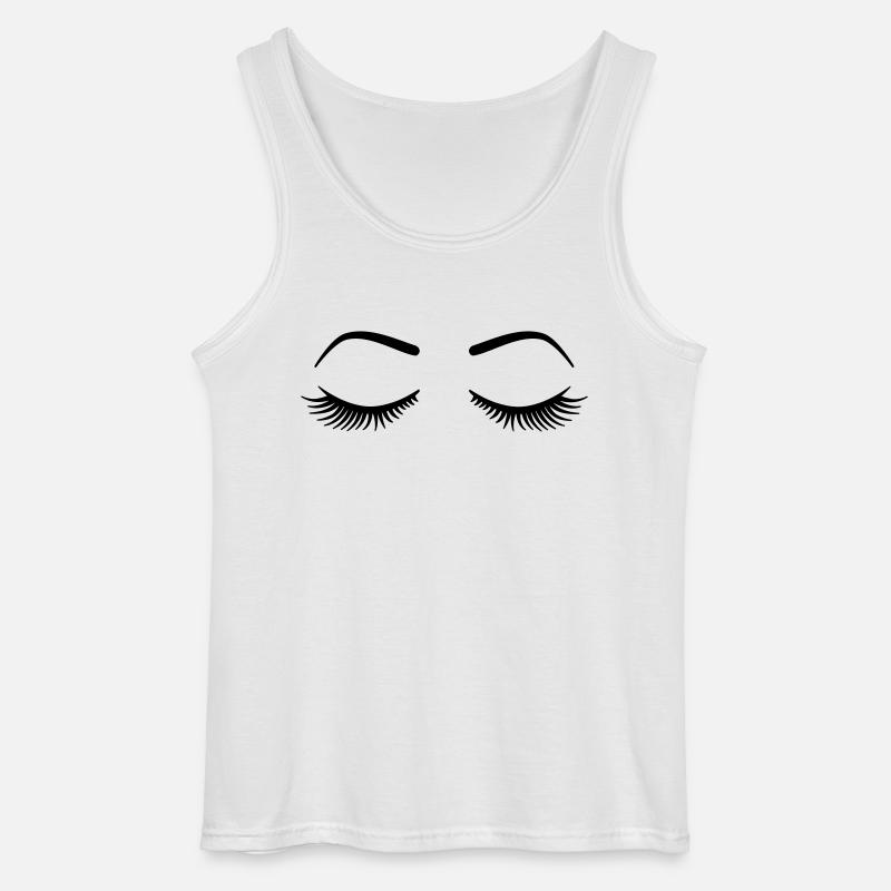Wimpern - Gildan Männer Tank Top - Weiß