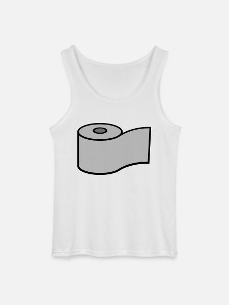 Toilet Paper Roll Logo Design - Gildan Men’s Tank Top - white