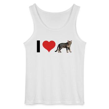 J’aime les chats domestiques - Autocollant pour animaux de compagnie - Débardeur Gildan Homme - blanc - Devant - AI Model Male 185 dark (185cm)