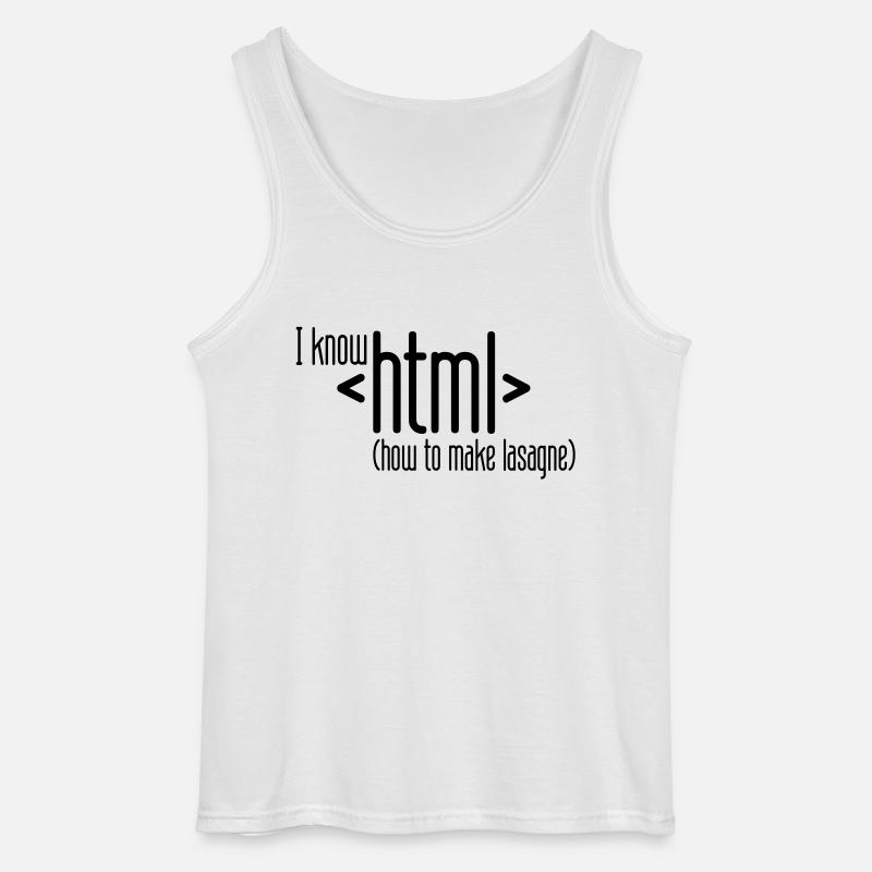 i know html - Gildan Men’s Tank Top - white