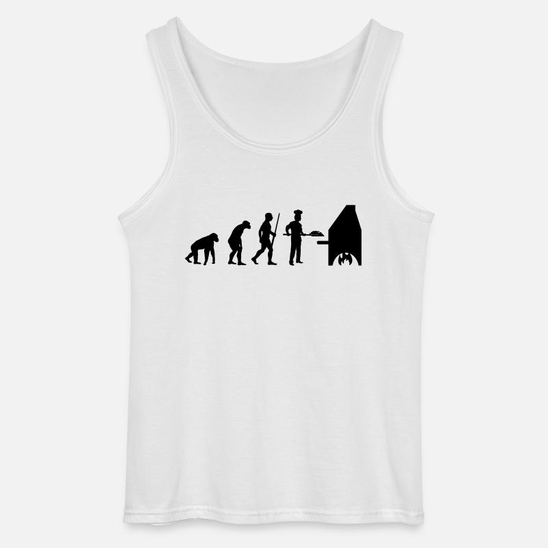 Pizzabäcker Evolution - Gildan Männer Tank Top - Weiß