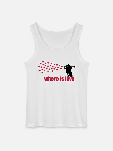 where is love - Gildan Männer Tank Top - Weiß