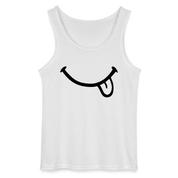Smiley Tongue - Gildan Men’s Tank Top - white - Front - AI Model Male 185 dark (185cm)