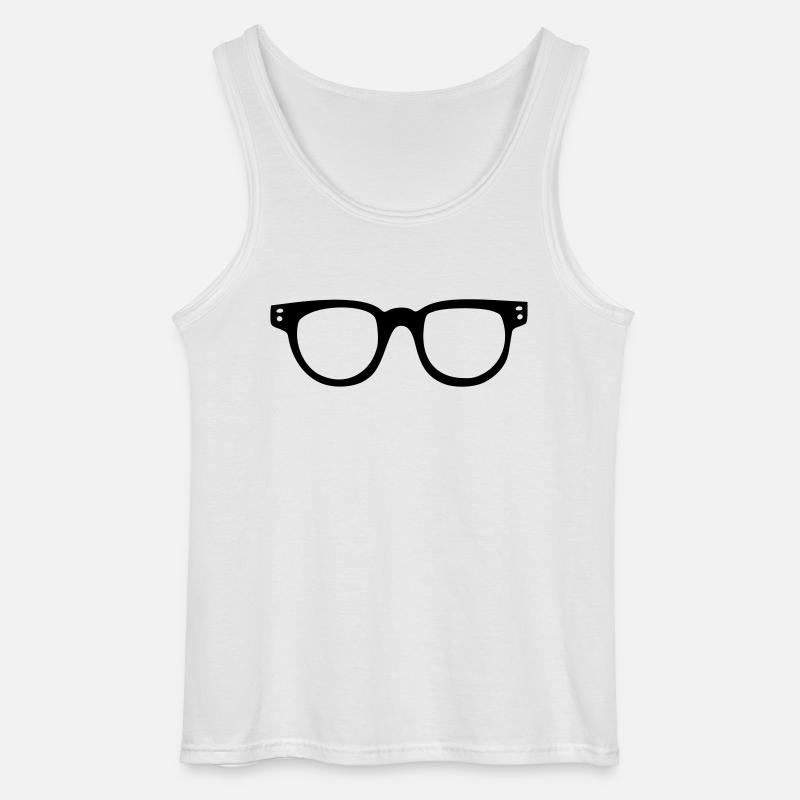 Brille - Gildan Männer Tank Top - Weiß