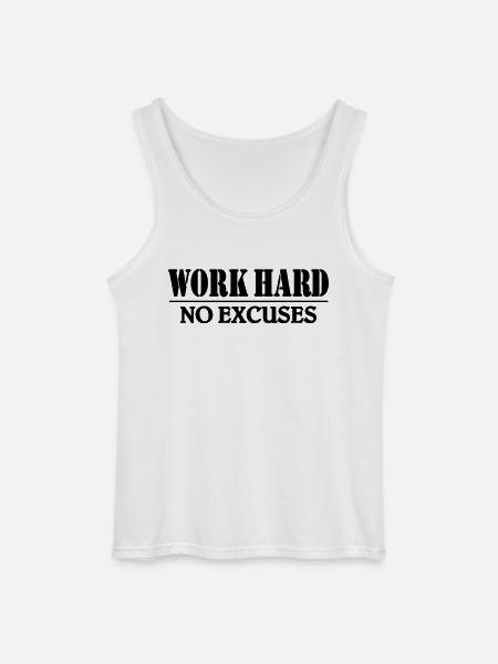 Work hard-no excuses - Gildan Männer Tank Top - Weiß