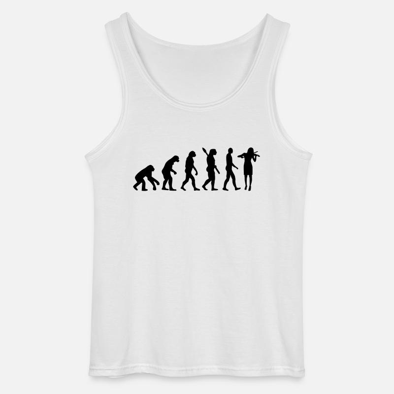 Evolution Violin Fiddle - Gildan Men’s Tank Top - white
