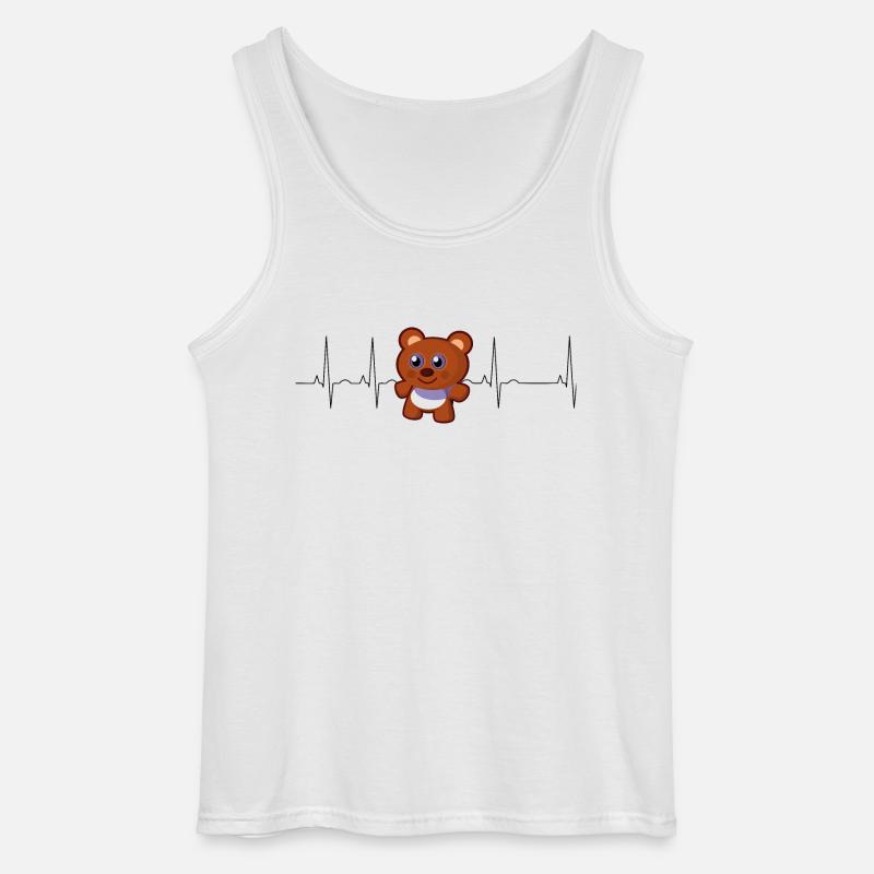 Teddybär Herzschlag - Gildan Männer Tank Top - Weiß