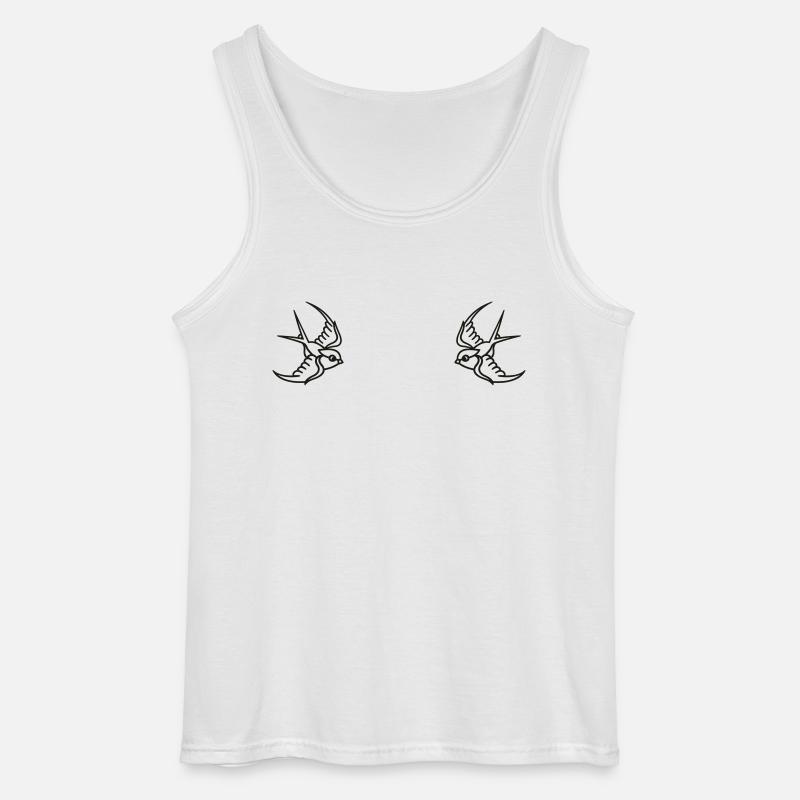 Swallows Shoulder black - Gildan Männer Tank Top - Weiß