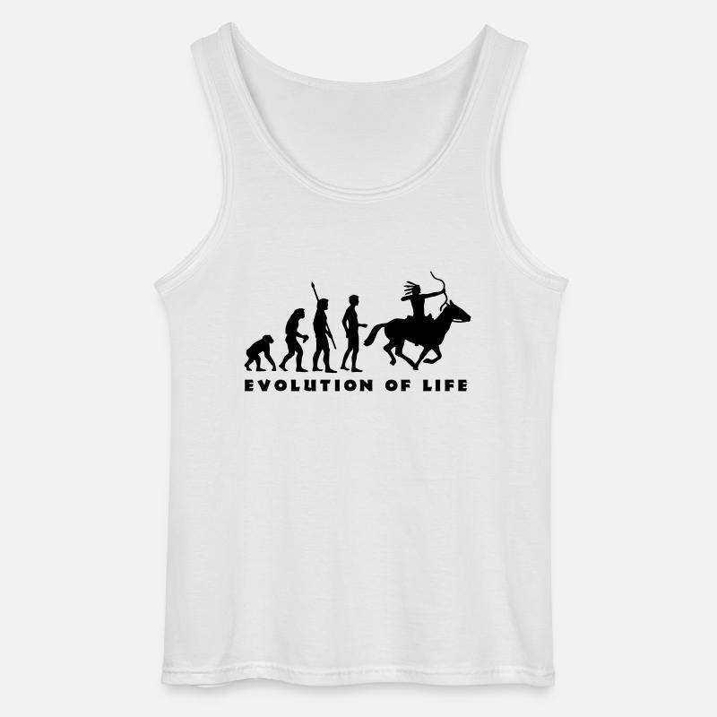 evolution_indianer_b - Gildan Männer Tank Top - Weiß