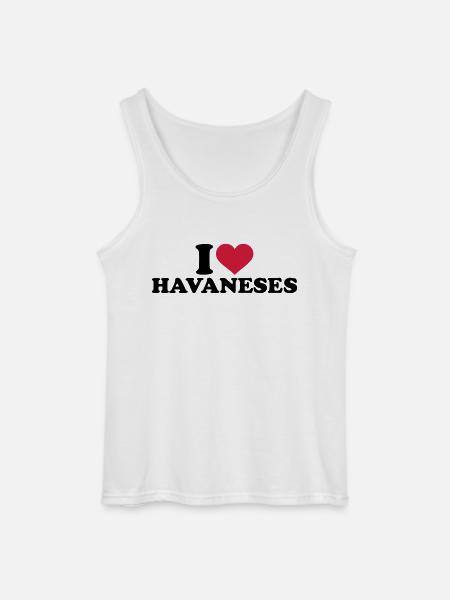 I love Havaneses - Débardeur Gildan Homme - blanc