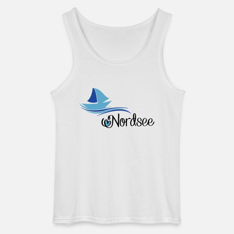 Nordsee Design mit Segelboot - Gildan Männer Tank Top - Weiß