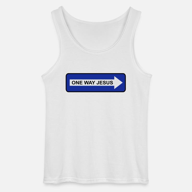 One Way Jesus - Gildan Männer Tank Top - Weiß