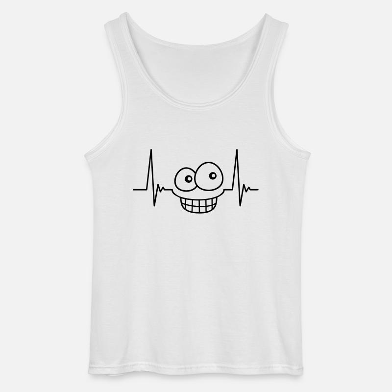 grinface_pulse_1c - Gildan Männer Tank Top - Weiß